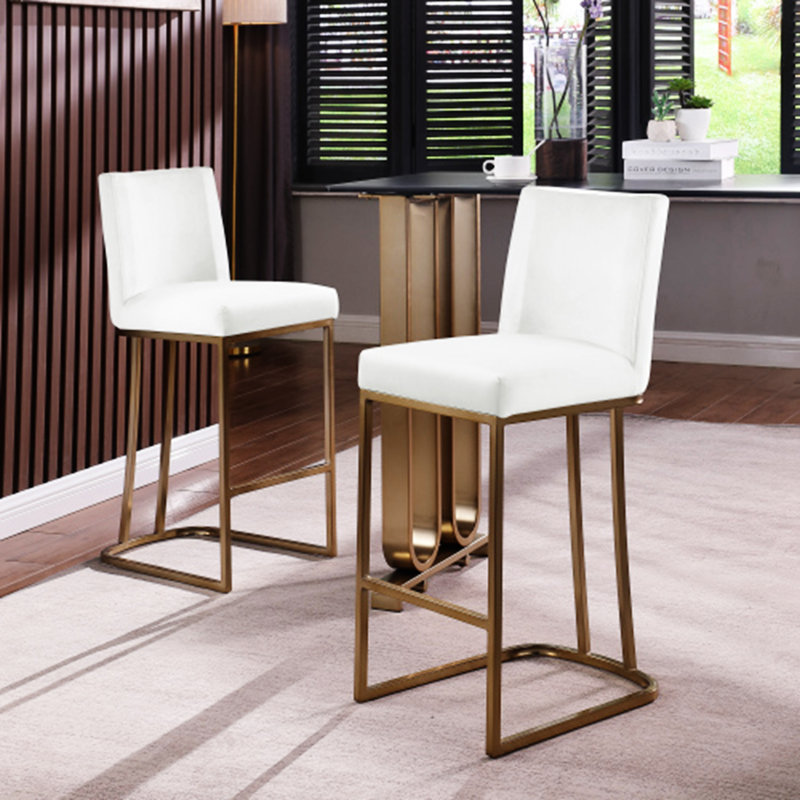 Counter Height 26" Bar Stools with Back, White