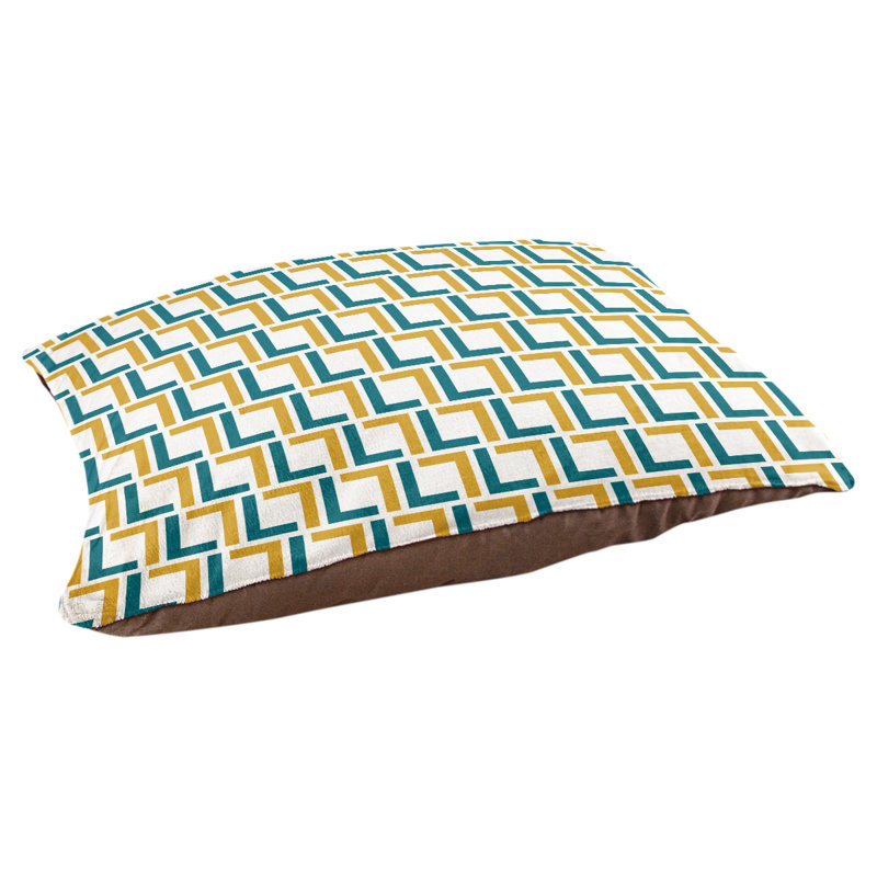 Lit pour chat Maillard, Moyen (L 42,5 po x l 32,5 po), Noir / bleu sarcelle / blanc
