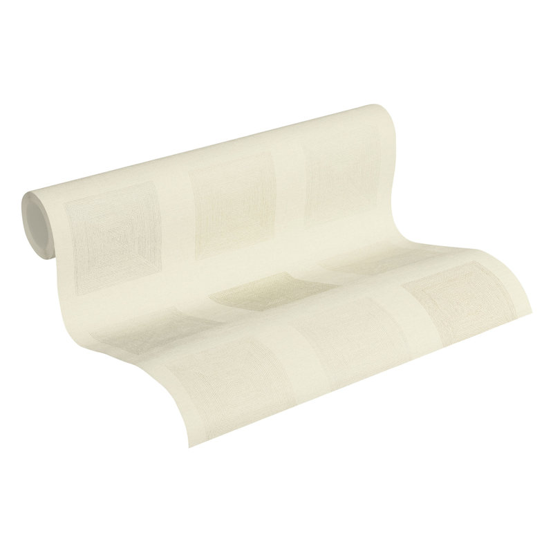Camire 10.05m x 53cm Matte Wallpaper Roll, Cream/Silver