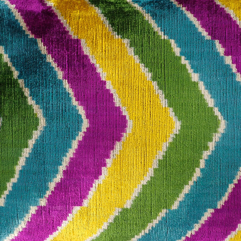  Housse de coussin en soie Ikat