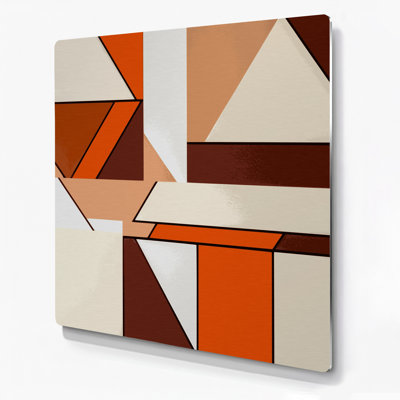 Hard Edge 93, art mural en métal beige