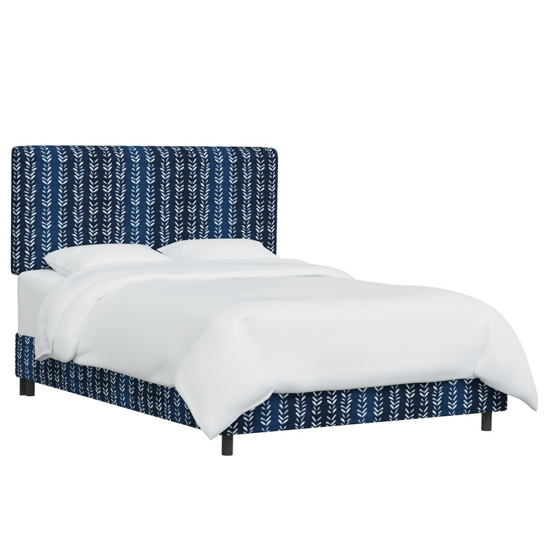 Leotis Upholstered Standard Bed, California King, Flutter Shibori Indigo