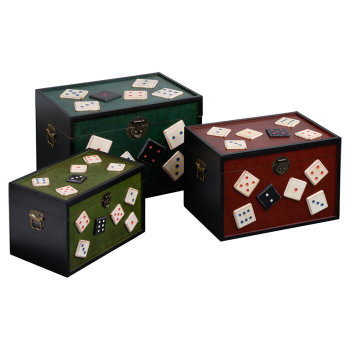 3-tlg. Sitztruhen-Set Dice