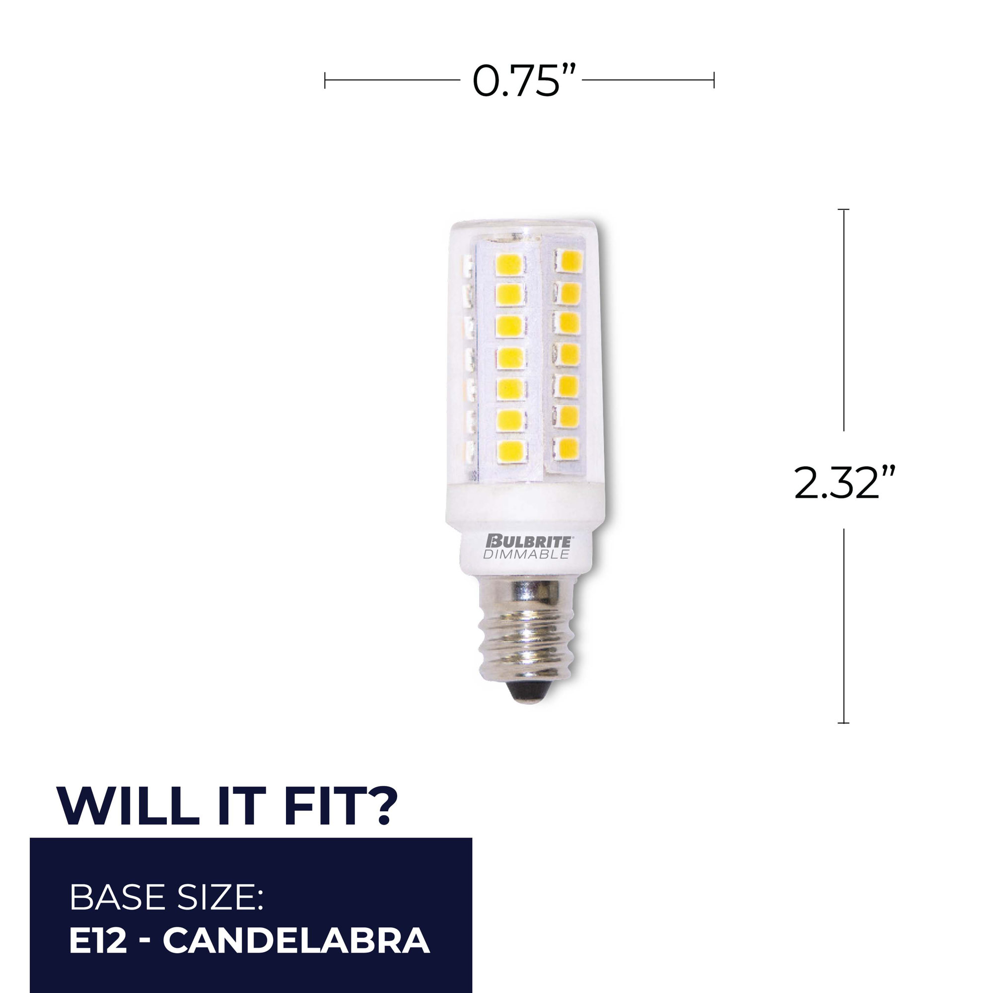 5 Watt Dimmable LED Clear Bulb, 2700K