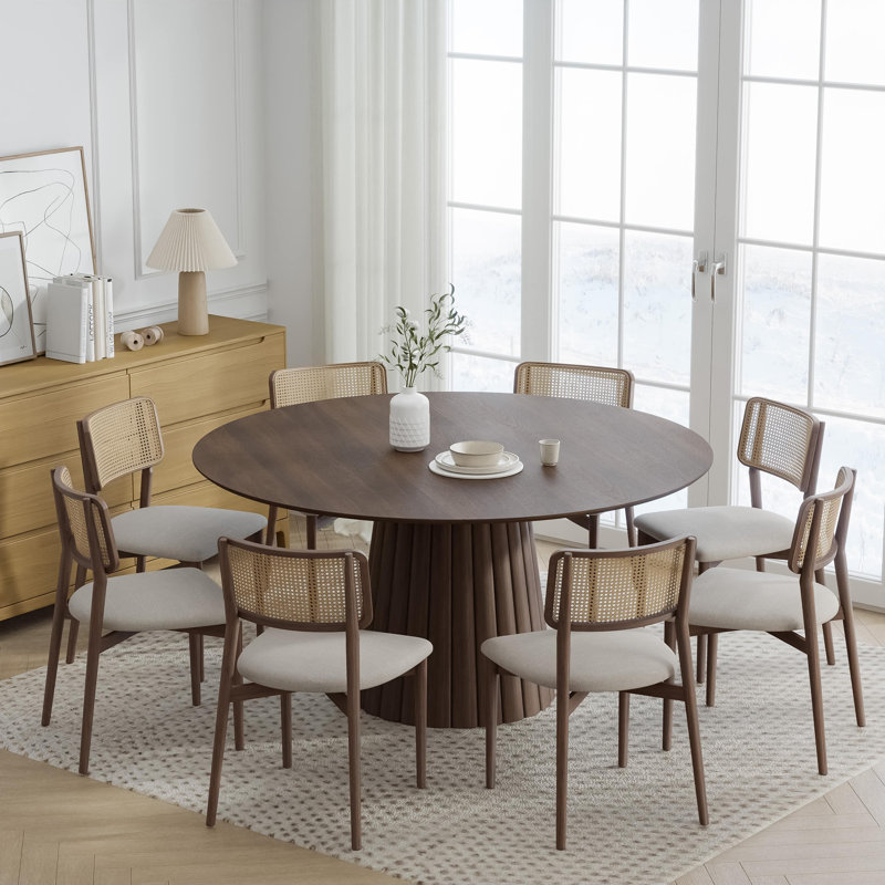 Table de salle à manger en bois massif, H 30 po x L 60 po x l 60 po, Noyer