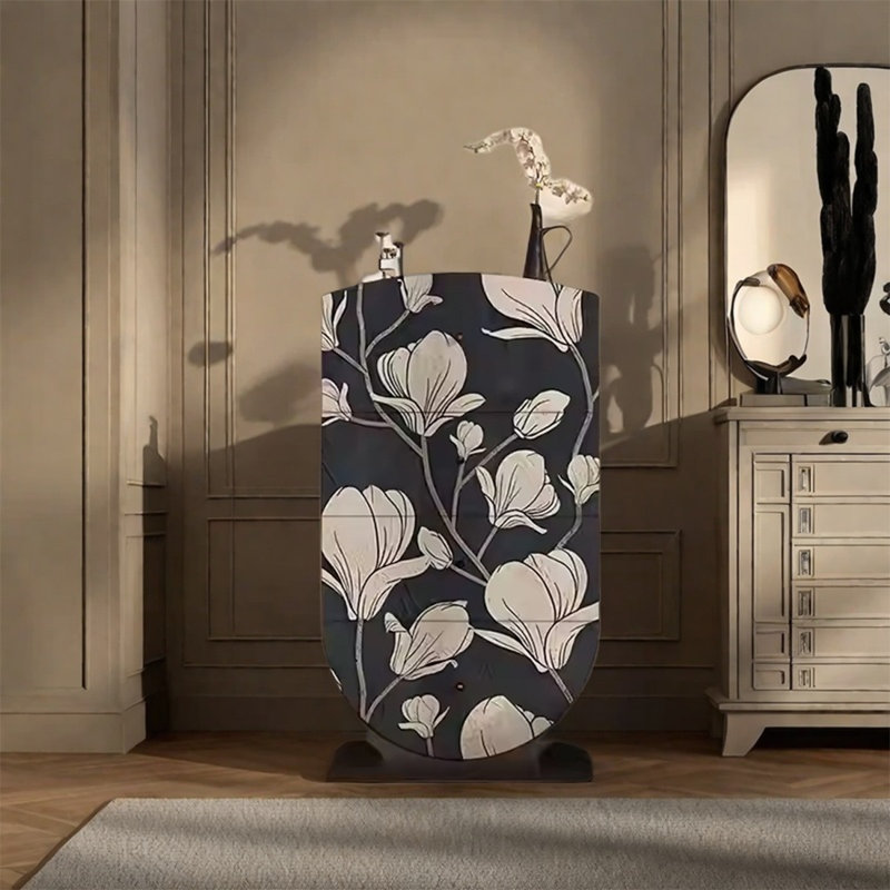 Armoire décorative élégante avec cadre en bois de pin