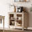 Scarlett Sideboard Cabinet With Bar Hutch, Buffet Cabinet With 2 Glass Doors-745633471