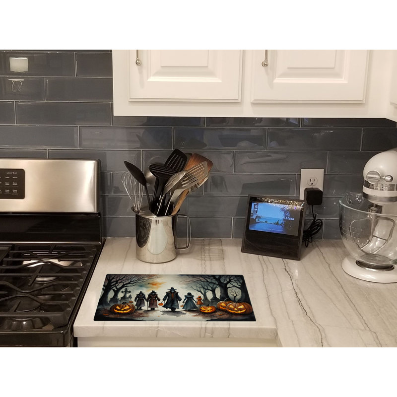 Vampires Spooky Halloween Glass Cutting Board Large