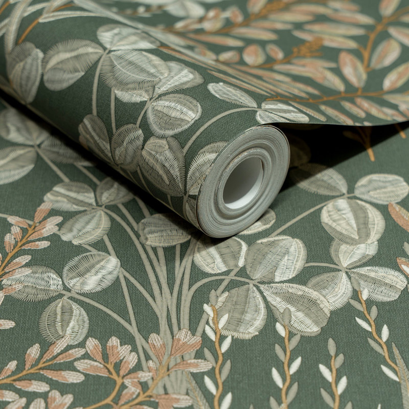 Inia Collection Branched Leaves All-over Wallpaper Roll, Green