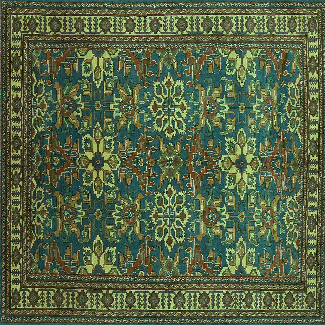 Canora Grey Square Milio Oriental Machine Woven Chenille Area Rug in ...