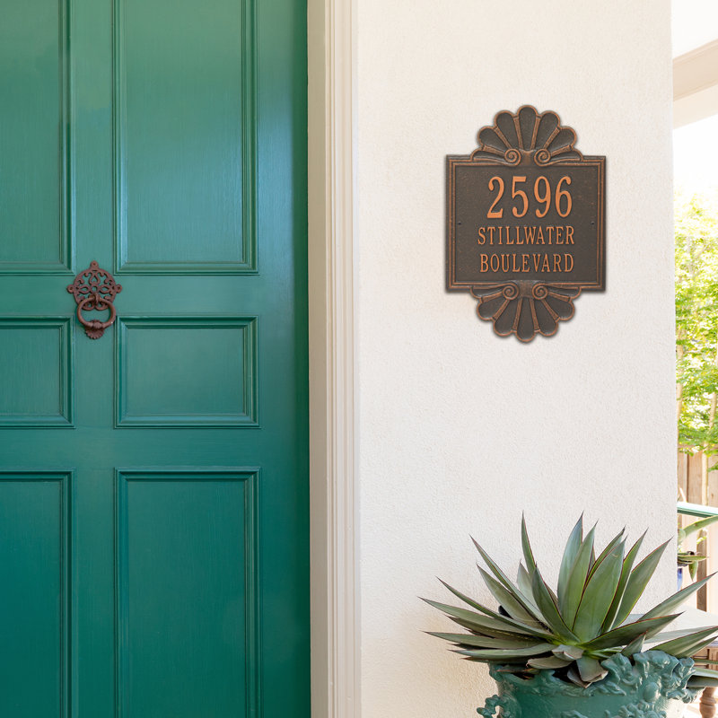 Signature Series 3-Line Wall Address Plaque, Copper, Forged Copper, Yes