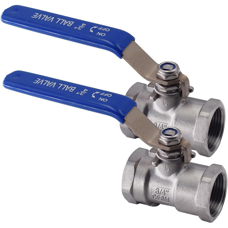 1 pièce, 3/4 de pouce, robinet à bille à orifice complet, acier inoxydable 316, paquet de 2