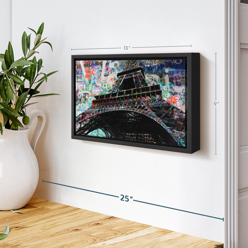 Graffiti Eiffel Tower Canvas Print, 9" H x 13" W