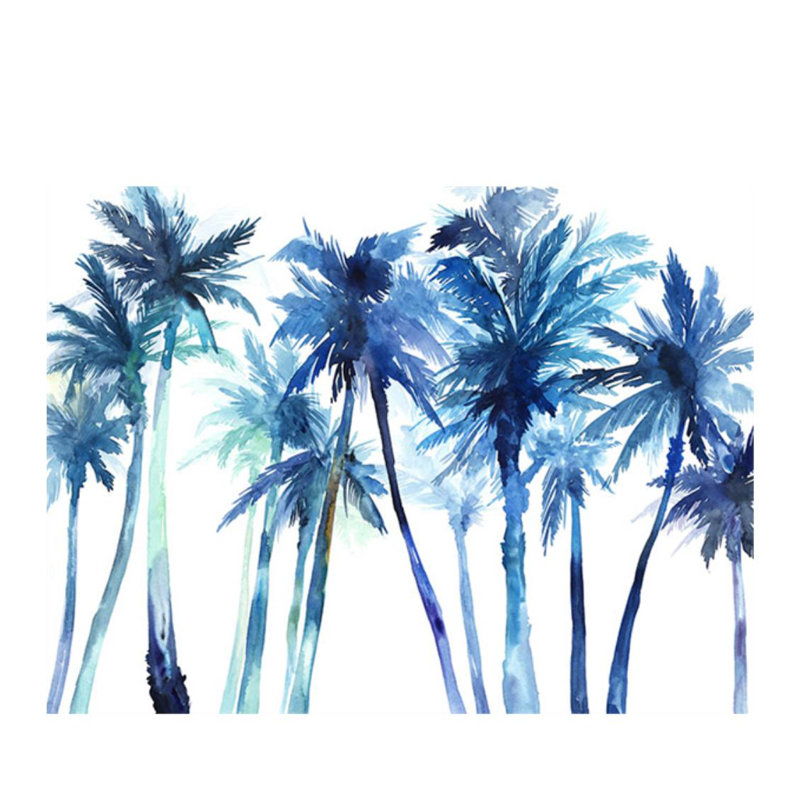 Palm Tree Garden Painting by Guseul Park, Knife Gel, 30" H x 40" W x 1.5" D