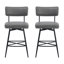 Ensemble de 2 tabourets de bar pivotants en cuir de polyuréthane Demelo avec repose-pieds-1062417129