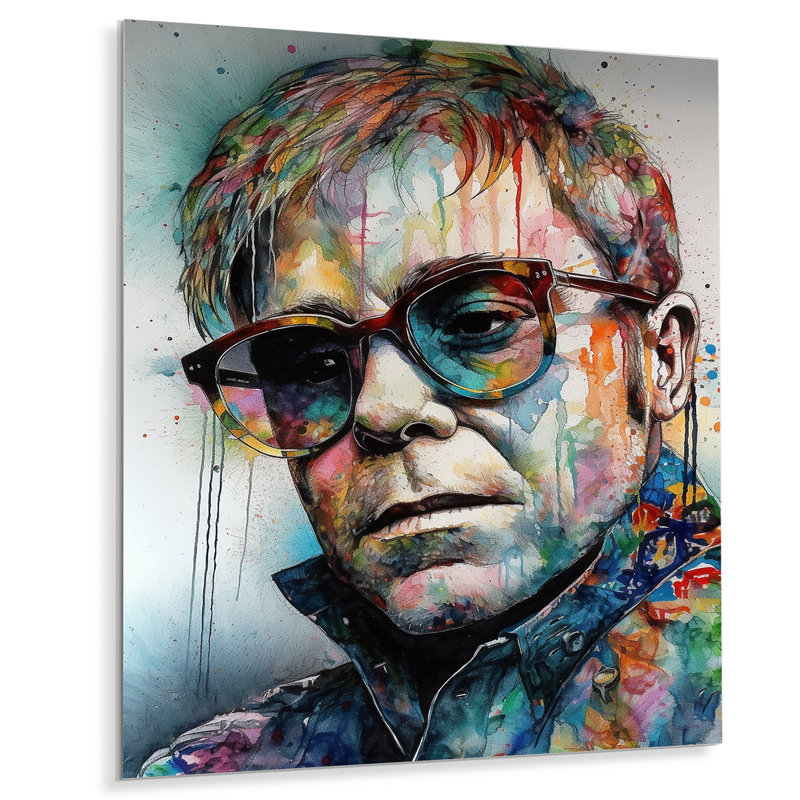 Elton - Sans cadre, impression sur métal, H 40 po x l 30 po x P 1 po