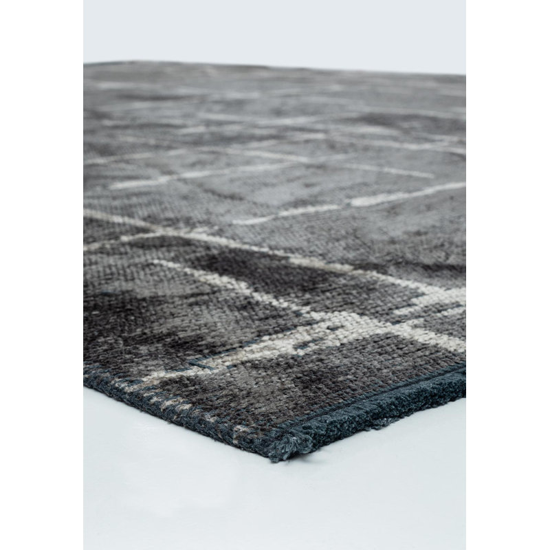 Rapture Abstract Area Rug in Gray, Square 9'