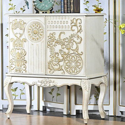 Console rectangulaire en bois manufacturé blanc massif