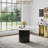 59.08'' Round Dining Table Marble Top, Circle Dining Table with Black Stainless Steel Base-1641117022