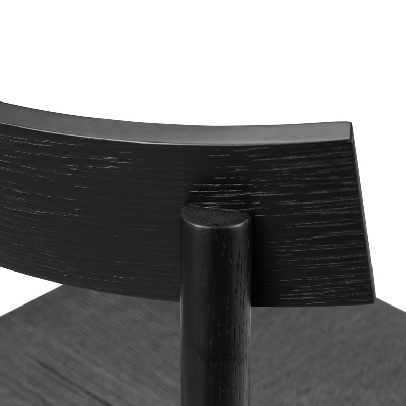 Tabouret de comptoir en bois massif Hamm avec assise tissée