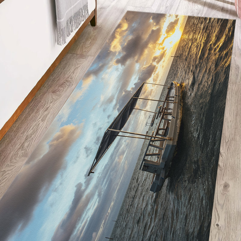 Chic and Comfortable Soft Pile Printed Rug with Modern Abstract Design for Enhancing Your Living Room or Bedroom Decor