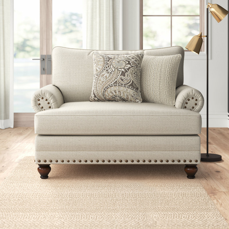 Marinello Upholstered Chair And A Half, Cream 100% Polyester