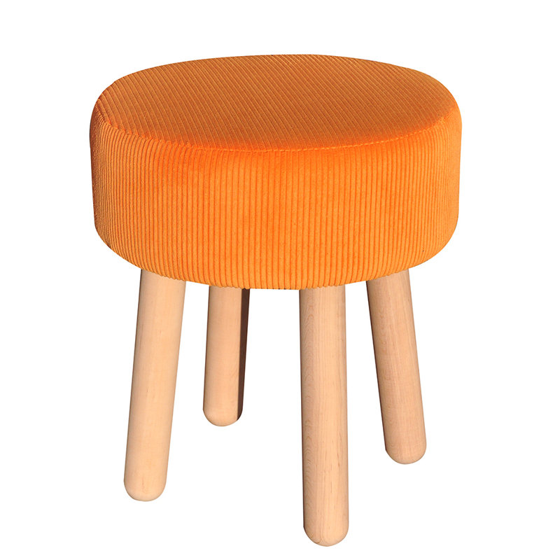 Solid + Manufactured Wood Accent Stool, Orange