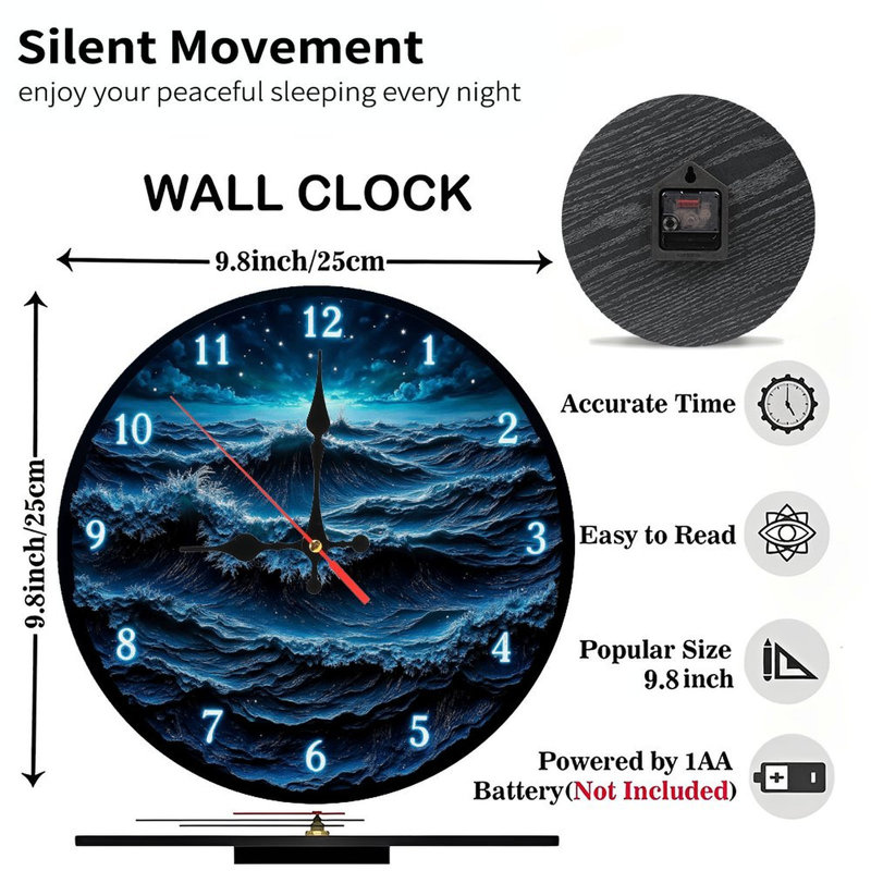 Horloge murale océan