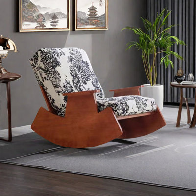 Chaise berçante vintage en tissu floral