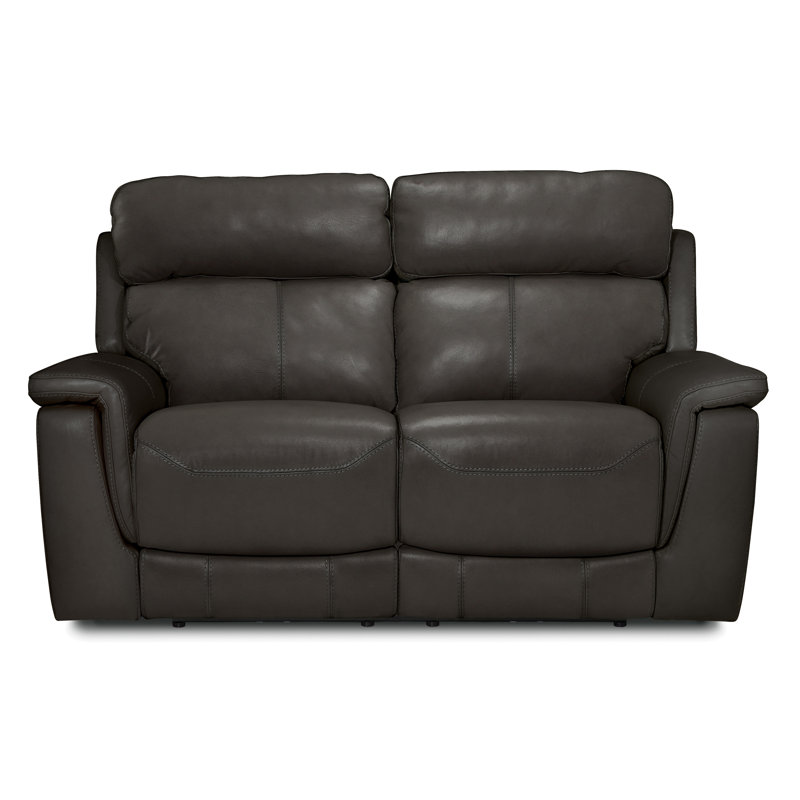 Causeuse inclinable en cuir avec accoudoirs coussinés 66,5 "Granada, Similicuir graphite