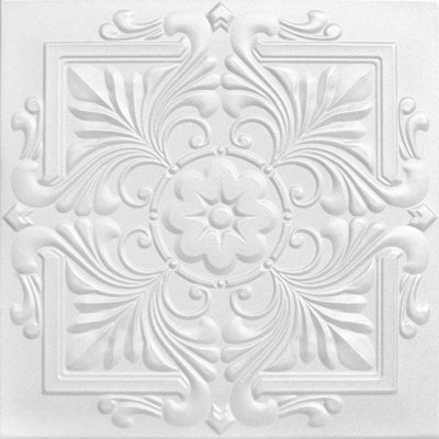 Carreau de plafond en polystyrène 1,6 pi x 1,6 pi Victorian
