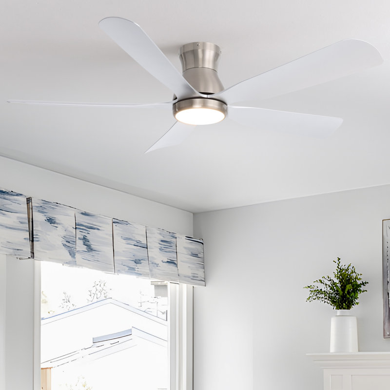 52" Flush Mount Ceiling Fan with Light and Remote