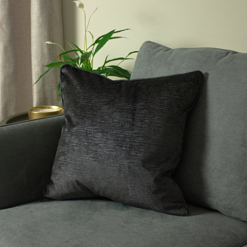 Square Throw Pillow Cover, Black