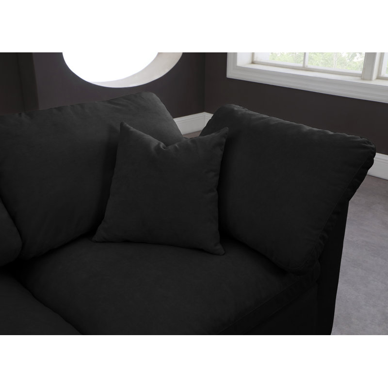 Canapé modulaire Burrows, Tissu texturé en lin noir