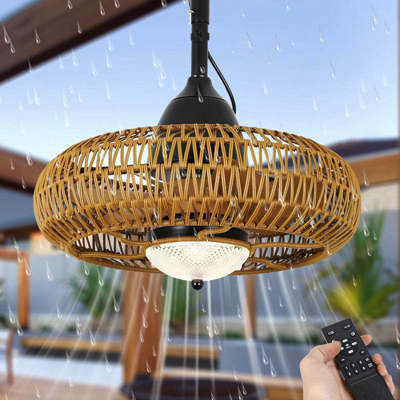 Waterproof Outdoor Ceiling Fan With Lights Remote Control