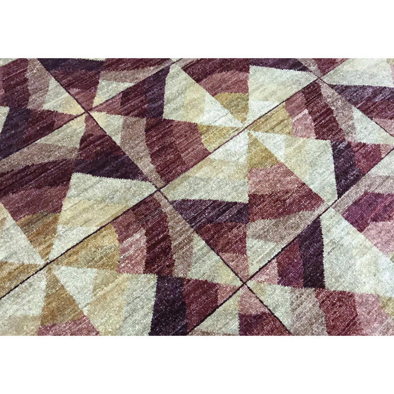 Tapis mauve de haute qualité noué à la main
