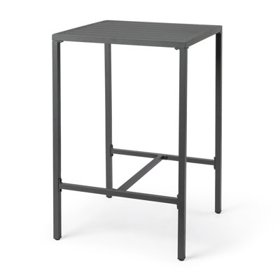 27 Inch Outdoor Aluminum Bar Table,Gray