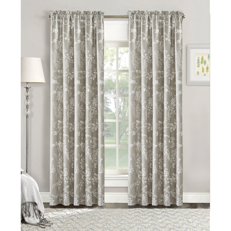 Paire de rideaux avec passe-tringle La Boheme, Taupe