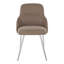 Chaise en métal chromé et similicuir brun - ensemble de 2-1288351471