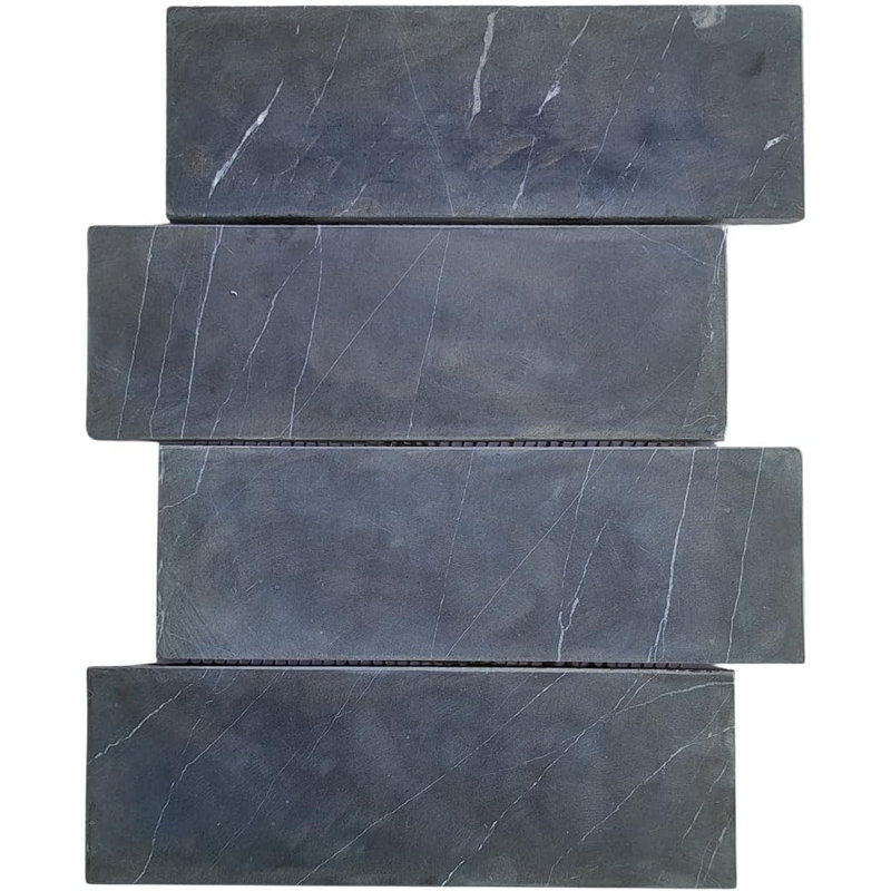 CNK Tile Dark Grey Subway 3"X9" Marble Mosaic Tile