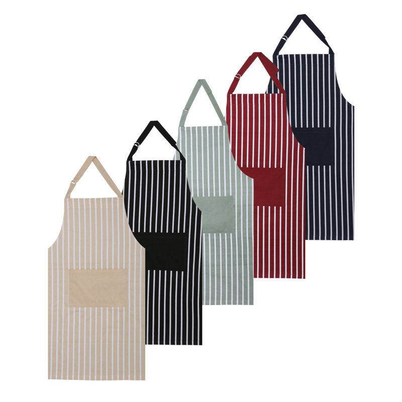 Striped Bib Apron, Navy Striped