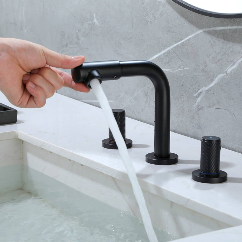 Widespread 2-handle Bathroom Faucet, Matte Black