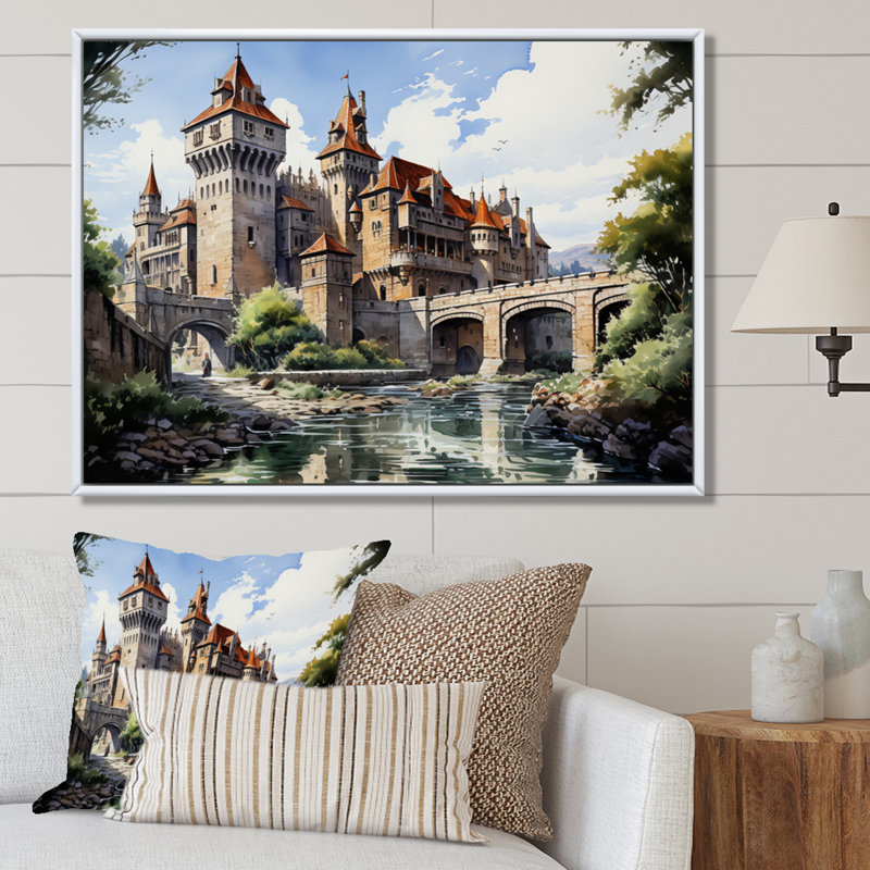 Marjoree Fortresses Majestic Guardians, H 16 po x l 32 po x P 1 po, Cadre flottant blanc