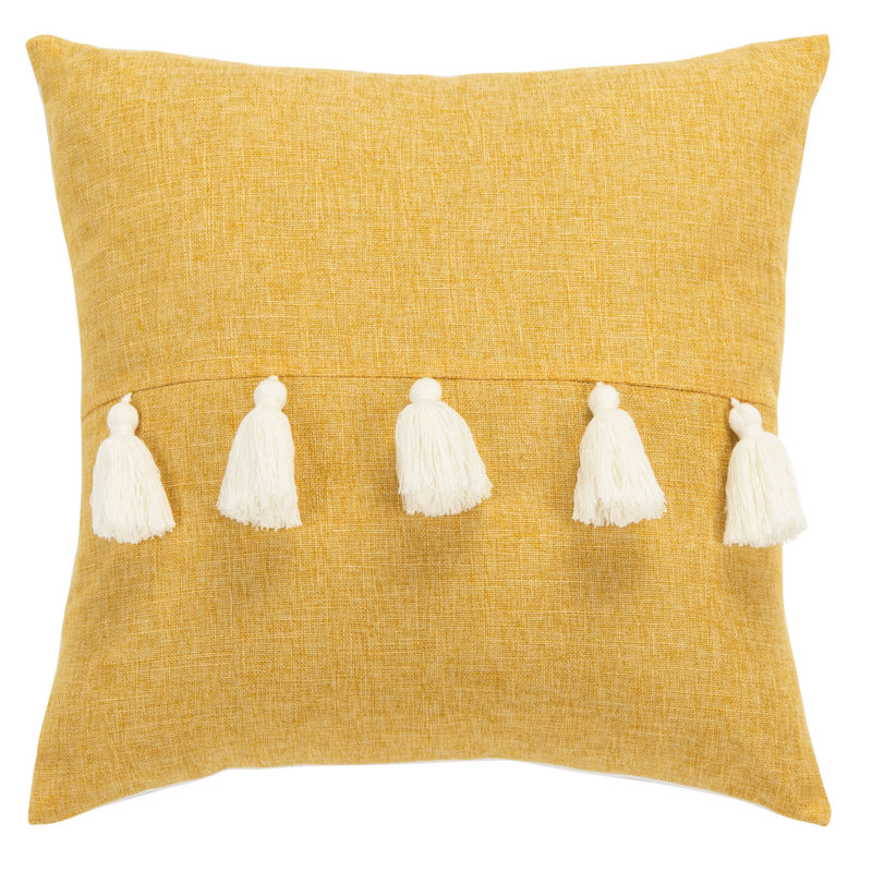 Tassels Reversible Throw Pillow