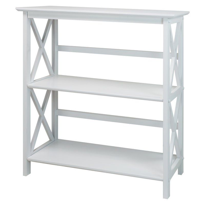 Bibliothèque étagère en bois massif, Blanc, H 38 po x l 27,5 po x P 11,55 po