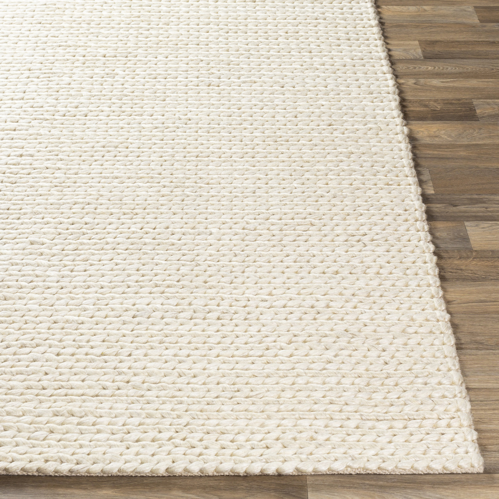 Ithaca Cream Hand-Woven Rug, Rectangle 9' x 13'