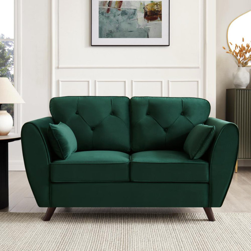 Wangara 2 Seater Sofa, Green Velvet