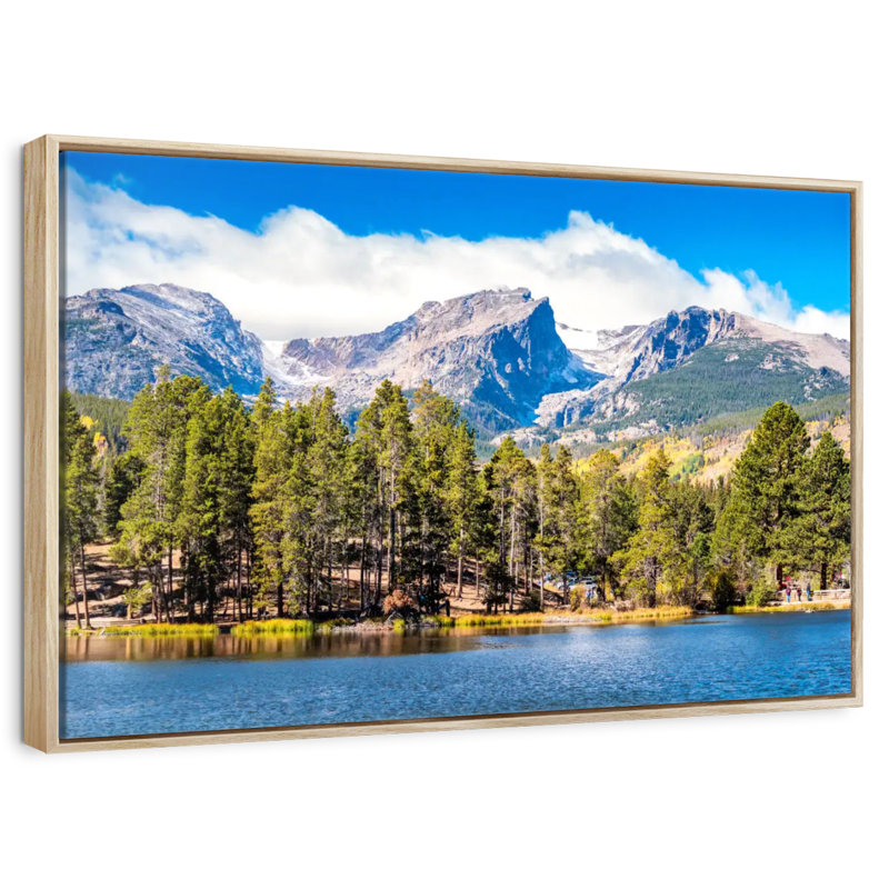 Rocky Mountain, Colorado, Cadre flottant en bois naturel, 31 po x 21 po