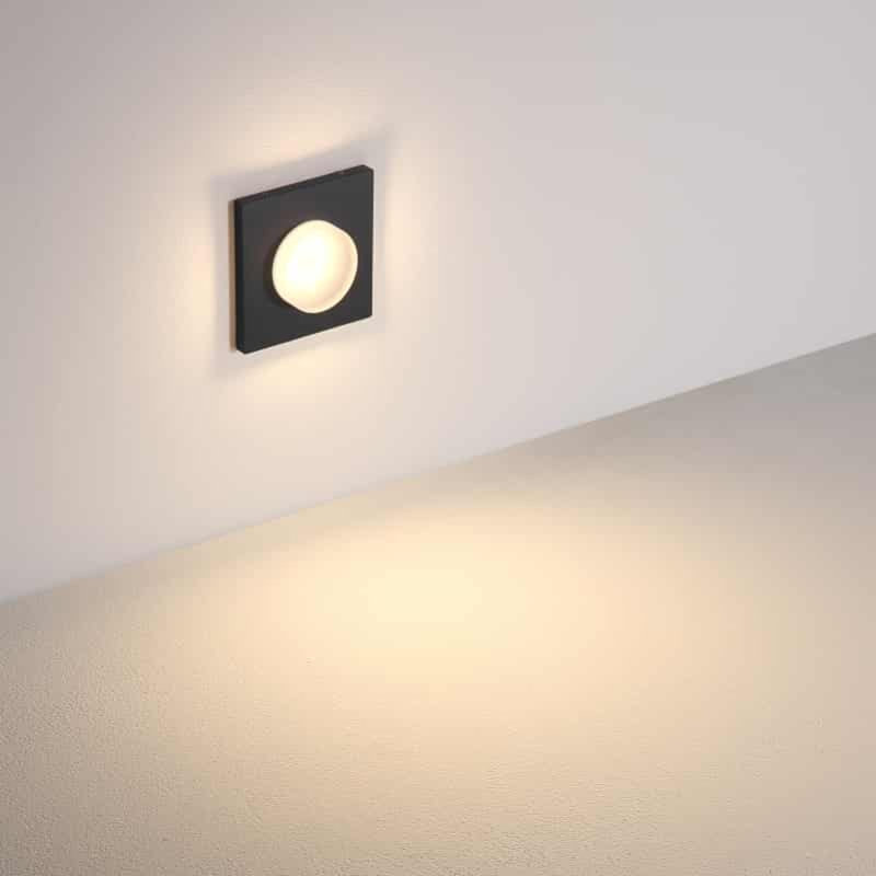 UltraBeam 3 Watt LED Recessed Black Outdoor Step Light - IP65 Waterproof 