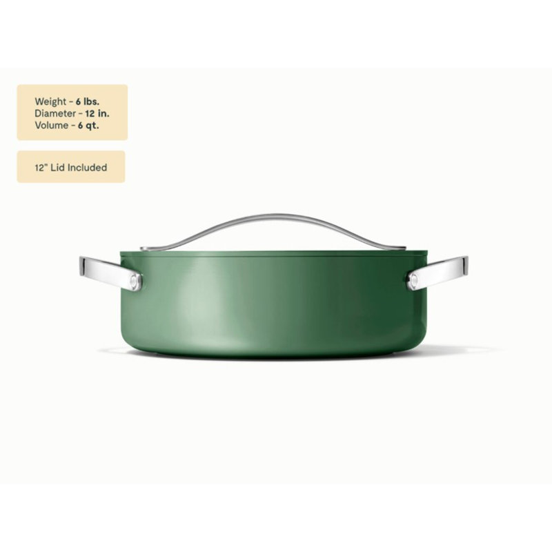 Caraway 6Qt Nonstick Ceramic Rondeau Pan W/ Lid, Sage
